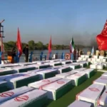 برگزاری آیین استقبال از پیکر‌های ۳۴ شهید تازه تفحص شده